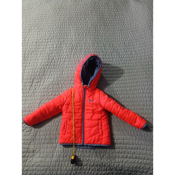 Under Armour Puffer Jacket Toddler Girls Size 2T Pink Quilted Hooded Coat Winter - Picture 1 of 11